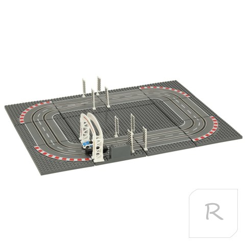 Tor samochodowy wyścigowy policyjny elektryczny + 2 auta klocki konstrukcyjne GD-01