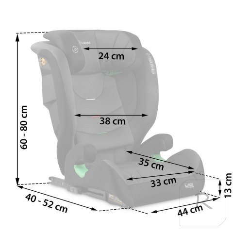 Fotelik samochodowy Nukido Louis Soft czarno-szary 15-36 kg ISOFIX