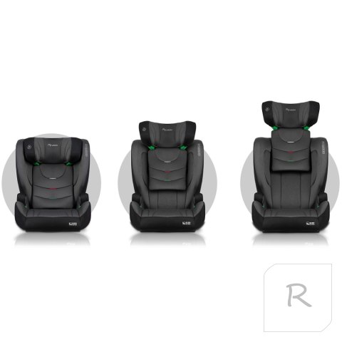 Fotelik samochodowy Nukido Louis Soft czarno-szary 15-36 kg ISOFIX