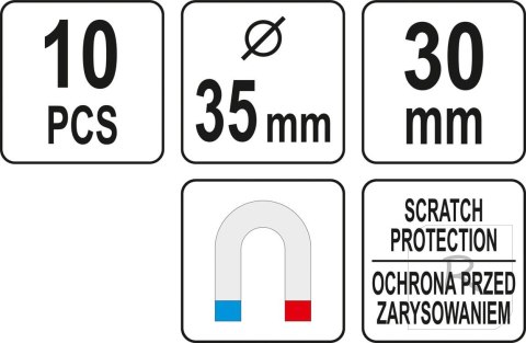 ZESTAW HACZYKÓW MAGNETYCZNYCH 10SZT.