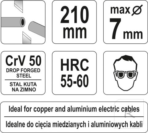 SZCZYPCE DO CIĘCIA PRZEWODÓW 210MM MAX.7MM