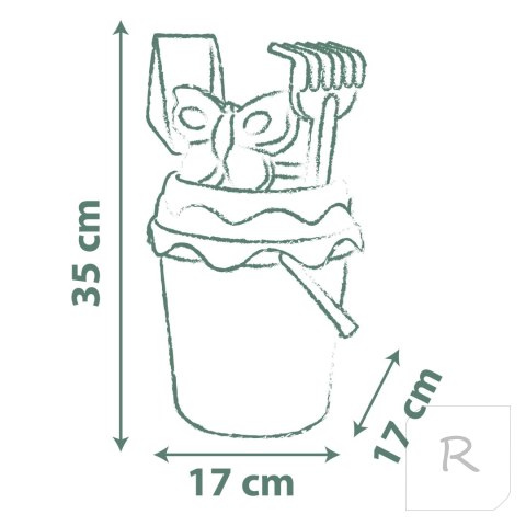 SMOBY GREEN Wiaderko z Akcesoriami do Piasku i Konewką z Bioplastiku