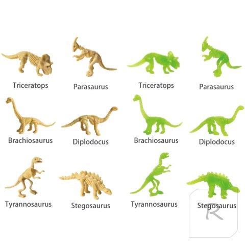 ZESTAW ARCHEOLOGICZNE WYKOPALISKA DINOZAURÓW 12 SKAMIELIN DŁUTO PĘDZELEK