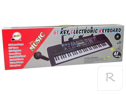 Keyboard Z Mikrofonem Instrument Muzyczny Czarny