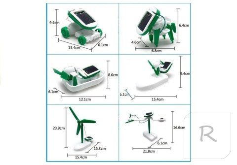 Edukacyjny Zestaw Robot Solarny Do Złożenia 6 w 1 Auto Wiatrak