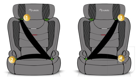 Fotelik samochodowy Nukido Louis Soft szary15-36 kg ISOFIX