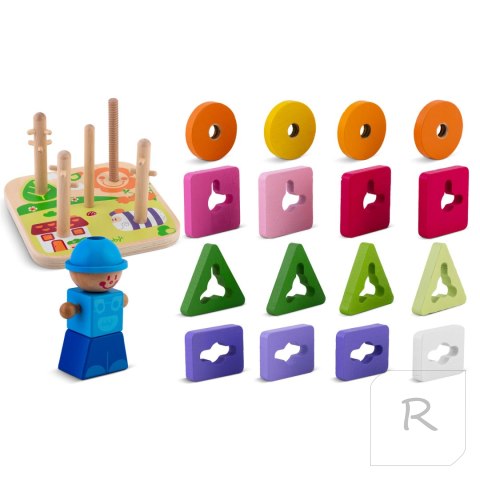 Drewniana zabawka sorter - układanka RK-866 Ricokids