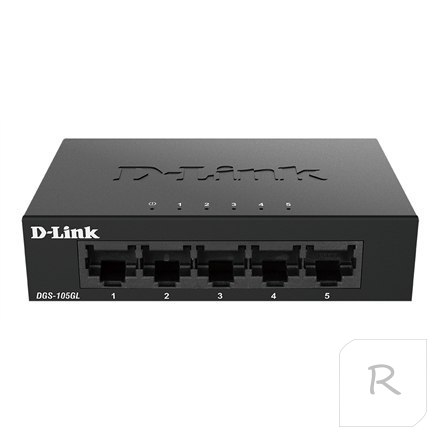 D-Link | Przełącznik Ethernet | DGS-105GL/E | Bez zarządzania | Stacjonarny | Ilość portów 10/100 Mbps (RJ-45) 5, Ilość portów 1