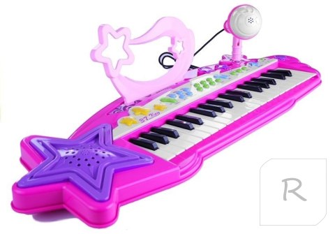 Keyboard Organki 37 Klawiszy MP3 Mikrofon Różowe