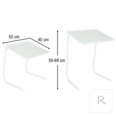 Stolik boczny pod laptopa składany 52 x 40 cm biały