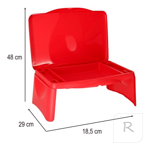 Stolik samochodowy dla dzieci ze schowkiem czerwony