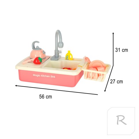 Zlewozmywak zlew do mycia naczyń dla dzieci z akcesoriami XXL różowy