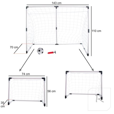 Bramka piłkarska do piłki nożnej dla dzieci 2w1 143x110x70cm