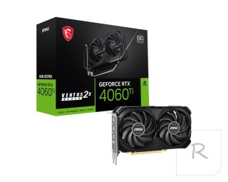 MSI | GeForce RTX 4060 Ti VENTUS 2X BLACK 8G OC | NVIDIA | 8 GB | GeForce RTX 4060 Ti | GDDR6 | Porty HDMI w ilości 1 | PCI Expr