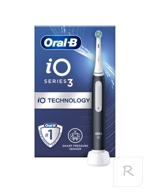 Oral-B | Seria iO3 | Elektryczna szczoteczka do zębów | Akumulatorowa | Dla dorosłych | Matowa czerń | Liczba główek szczoteczki