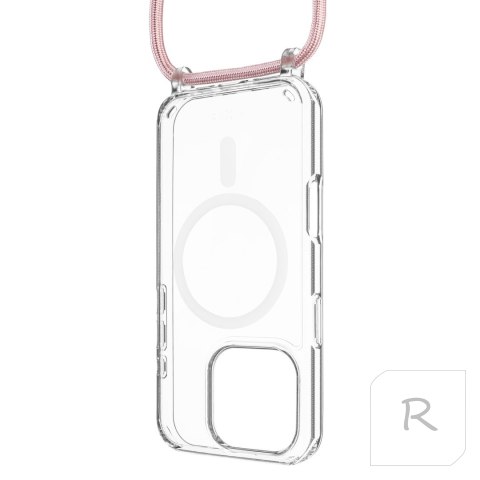 Fixed | MagPure Neck | Back Cover with Lanyard | Apple | iPhone 16 Pro Max | TPU | Clear, Pink