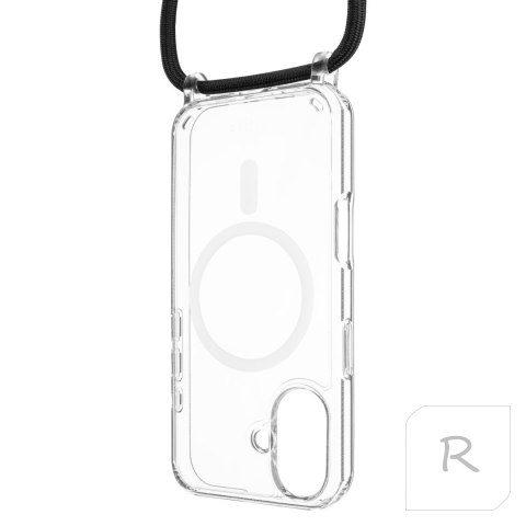 Fixed | MagPure Neck | Back Cover with Lanyard | Apple | iPhone 16 | TPU | Clear, Black