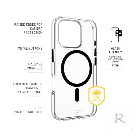 Fixed | MagPurity | Back Cover | Apple | iPhone 16 Pro Max | TPU | Clear, Black