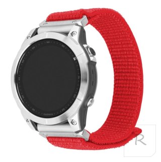 Fixed | Sporty Strap for Garmin QuickFit 26mm | 160-210 mm | Red | Nylon