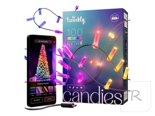 Twinkly Candies 100 Candle-shaped RGB LEDs, Clear Wire, USB-C|Twinkly