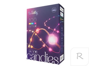 Twinkly Candies 100 Heart-shaped RGB LEDs, Clear Wire, USB-C|Twinkly