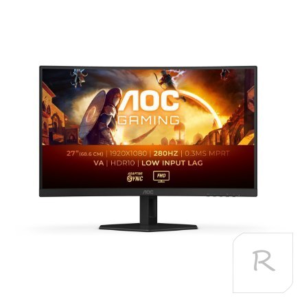 AOC Gaming | C27G4ZXE | 27 in | VA | Full HD (1080p) 1920 x 1080 at 280 Hz | 300 cd/m² | 2xHDMI, DisplayPort | Tilt | None