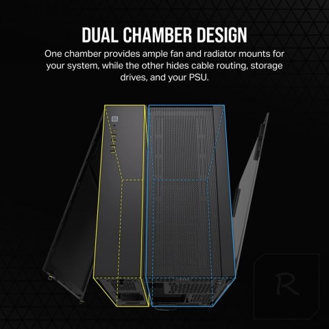 Corsair Dual Chamber PC Case | 6500D AIRFLOW | Black | Mid-Tower | Power supply included No | ATX