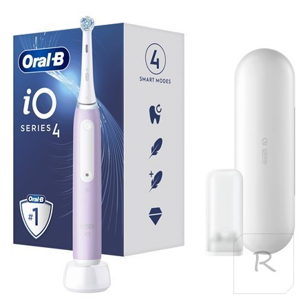 Oral-B | iO4 | Elektryczna szczoteczka do zębów | Akumulatorowa | Dla dorosłych | Fioletowa | Liczba głowic: 1 | Liczba trybów s