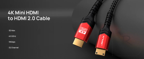 JSAUX CV0026 KABEL mini HDMI - HDMI 2.0 4k 60Hz