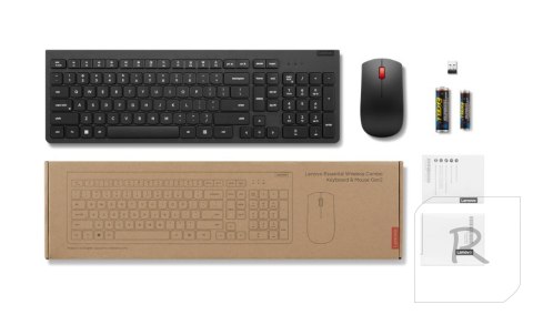 Lenovo Essential Wireless Combo Keyboard & Mouse Gen2 | Keyboard and Mouse Set | 2.4 Ghz | Russian/Cyrillic | Black