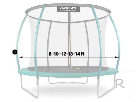 Słupek dolny do trampoliny typu C 8-14 ft zielony Neo-Sport