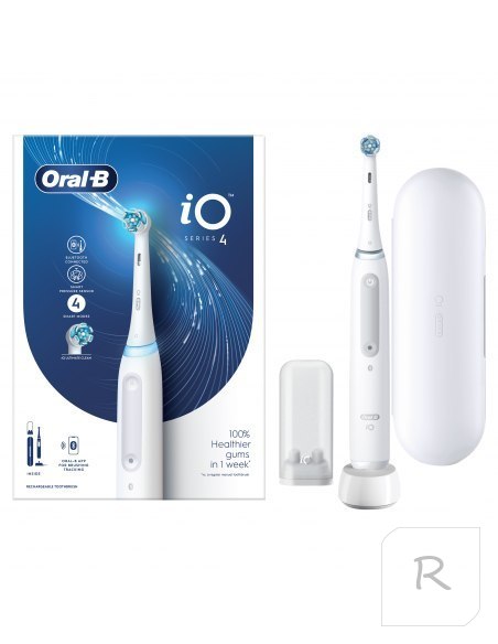 Oral-B | iO4 | Elektryczna szczoteczka do zębów | Akumulatorowa | Dla dorosłych | ml | Liczba główek | Całkiem biała | Liczba gł