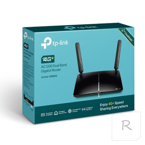 TP-LINK | Router 4G+ LTE | Archer MR600 | 802.11ac | 300+867 Mbit/s | 10/100/1000 Mbit/s | Porty Ethernet LAN (RJ-45) 3 | Obsług