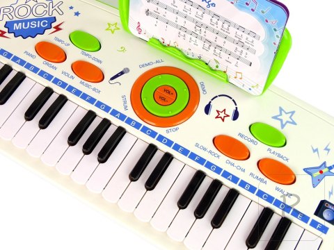 Elektryczne Pianino Keyboard Dla Dzieci Niebieski Nuty USB MP3