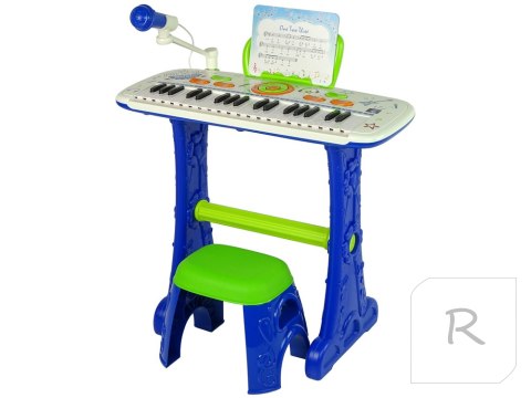 Elektryczne Pianino Keyboard Dla Dzieci Niebieskie Nuty USB