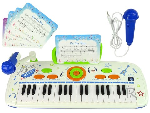 Elektryczne Pianino Keyboard Dla Dzieci Niebieskie Nuty USB