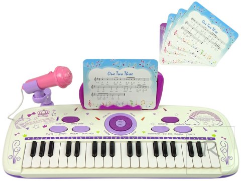 Elektryczne Pianino Keyboard Dla Dzieci Różowy Nuty USB