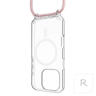 Fixed | MagPure Neck | Back Cover with Lanyard | Apple | iPhone 16 Pro | TPU | Clear, Pink