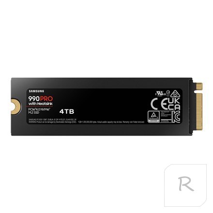 Samsung | 990 PRO z radiatorem | 4000 GB | Format SSD M.2 2280 | Interfejs SSD M.2 NVME | Prędkość odczytu 7450 MB/s | Prędkość