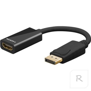 Adapter Goobay DisplayPort | 19-pinowe HDMI typu A | żeńskie | 20-pinowe DisplayPort | męskie | czarne | 0,1 m