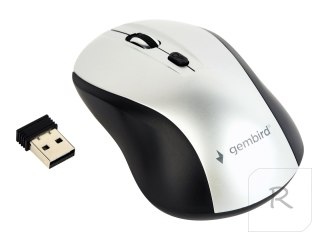 Gembird | Myszka Optyczna MUSW-4B-02-BS Bezprzewodowa USB Czarno-Srebrna