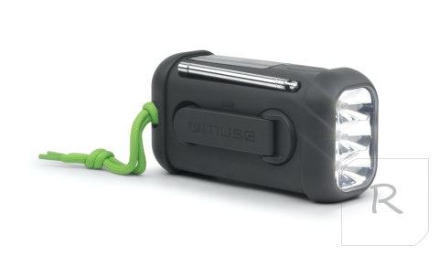 Muse Portable Solar Radio with Crank & Flashlight Muse