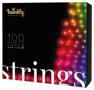 Twinkly|Strings Smart LED Lights 100 RGB (Multicolor), 8m, czarny przewód|RGB - 16M+ kolorów