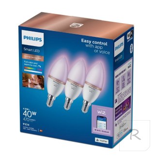 WiZ Philips Smart WiFi Candle C37 E14 4.9W 470Lm RGB, 3pcs pack Wizarding World