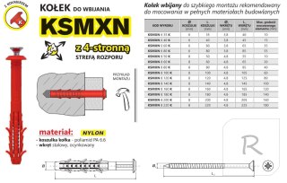 KOŁEK SZYBKI MONTAŻ Z KOŁNIERZEM KSMXN 8*80MM