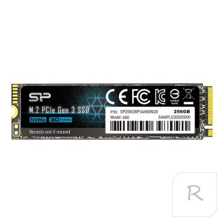 Silicon Power SSD P34A60 256 GB SSD interface PCIe Gen3x4 Write speed 1600 MB/s Read speed 2200 MB/s