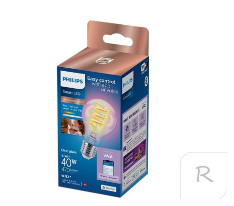 WiZ Philips Smart WiFi Filament Clear A60 E27 6.3W 470Lm RGB Wizarding World