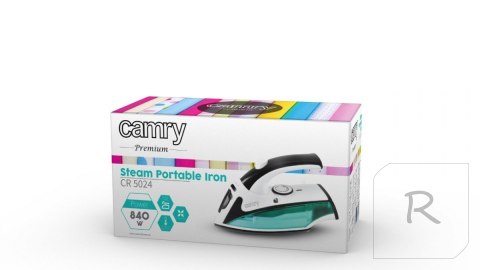 Camry | CR 5024 | Steam Travel iron | 840 W | Water tank capacity 40 ml | White/green/black