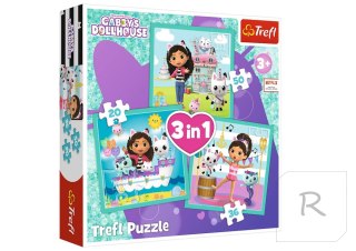 Puzzle 3w1 Gabby's Dollhouse, Aktywności Gabby Trefl 34871