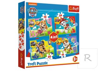 Puzzle 4w1 Psi Patrol Biegnące Pieski Trefl 34628